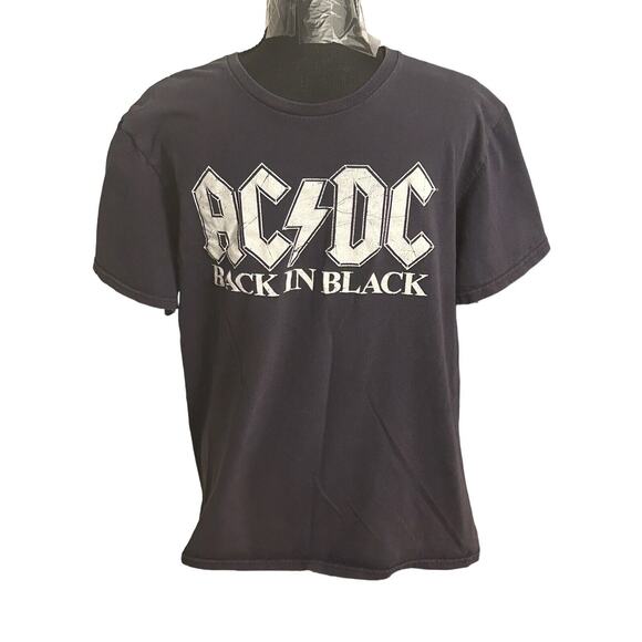 AC//DC Back In Black T-Shirt Men's Large Short Sleeve Crew Neck - Picture 1 of 6